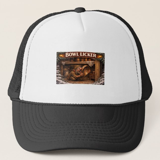 Gorra De Camionero Glotón de Tazón Duende de Yule islandés (Anverso)