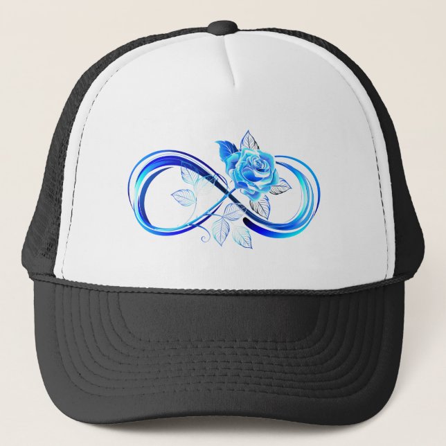 Gorra De Camionero Glowing infinity with blue rose (Anverso)