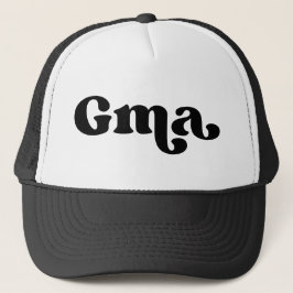 Gorra De Camionero Gma norteamericana de la abuela blanca y negra ret