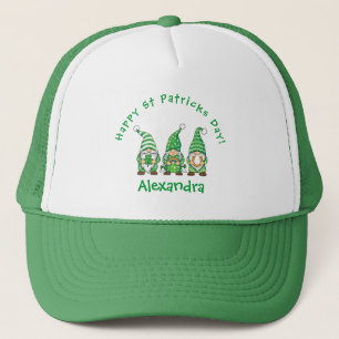 Gorra De Camionero Gnomes del Día de San Patricio, Shamrock