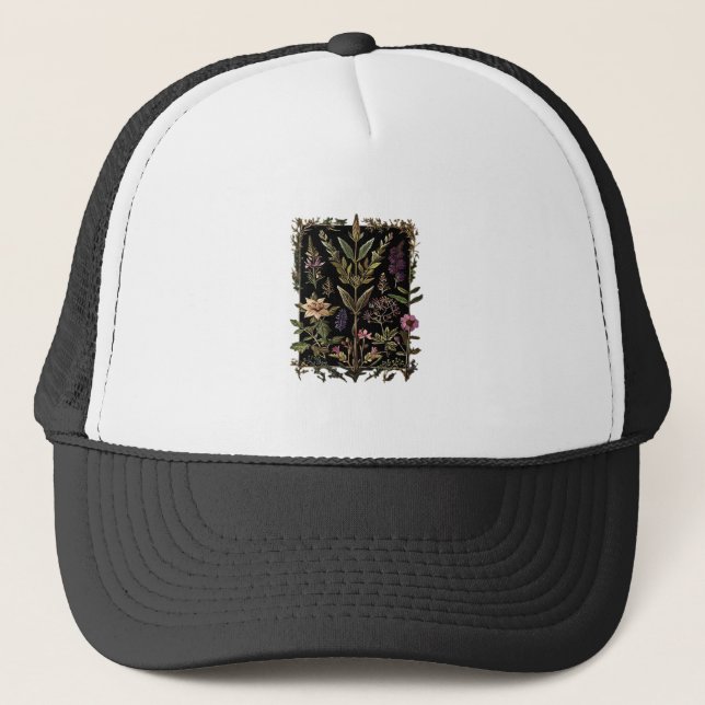 Gorra De Camionero Goblincore Victorian Witch Hierbas Clásico (Anverso)