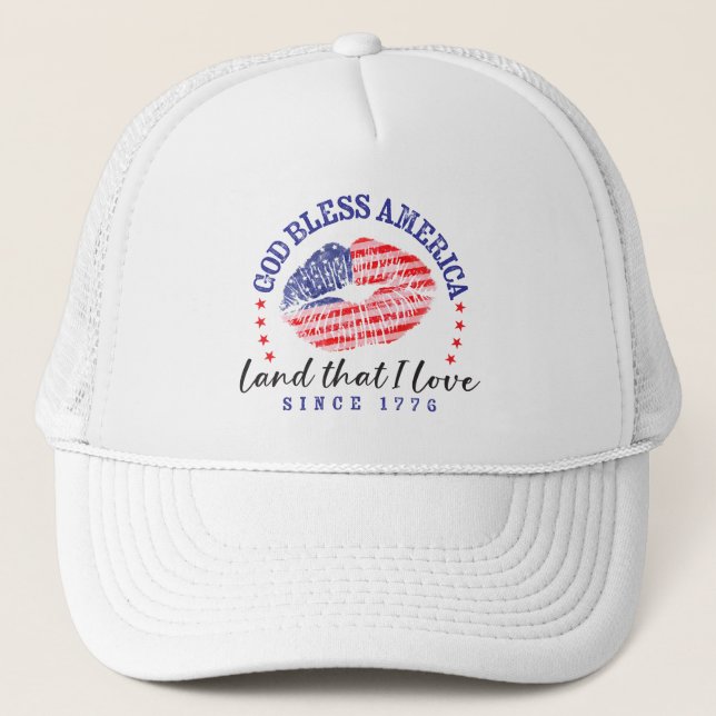 Gorra De Camionero God Bless America - Cap (Anverso)