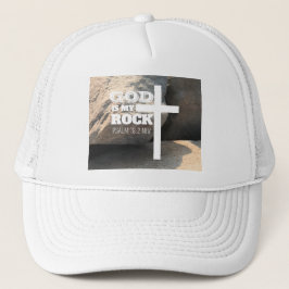 Gorra De Camionero God is My Rock Bible Verse Black Cross Christian