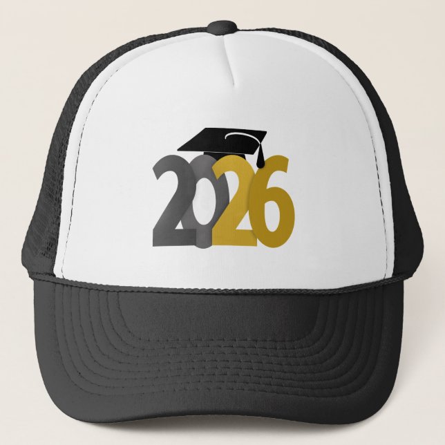 Gorra De Camionero Gold and Gray Class of 2026 Graduation (Anverso)