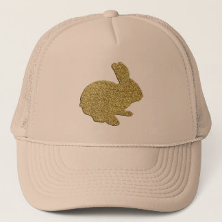 Gorra De Camionero Gold Glitter Silhouette Easter Bunny Hat