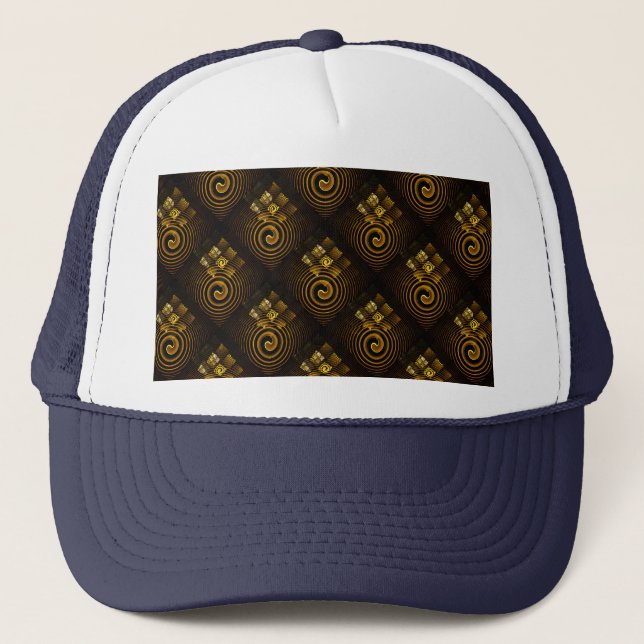 Gorra De Camionero Gold Modern Boho Elegant Abstract Art Pattern #502 (Anverso)