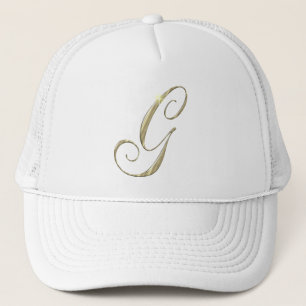 Gorra De Camionero Gold Monogram Letter G Initials