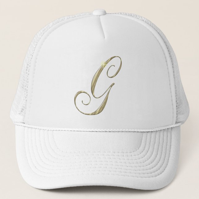 Gorra De Camionero Gold Monogram Letter G Initials (Anverso)