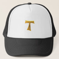 Golden 3D Look Franciscan Tau Cross