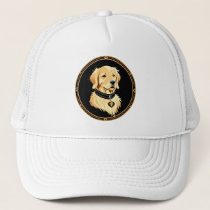 Gorra De Camionero Golden Retriever con collar elegante