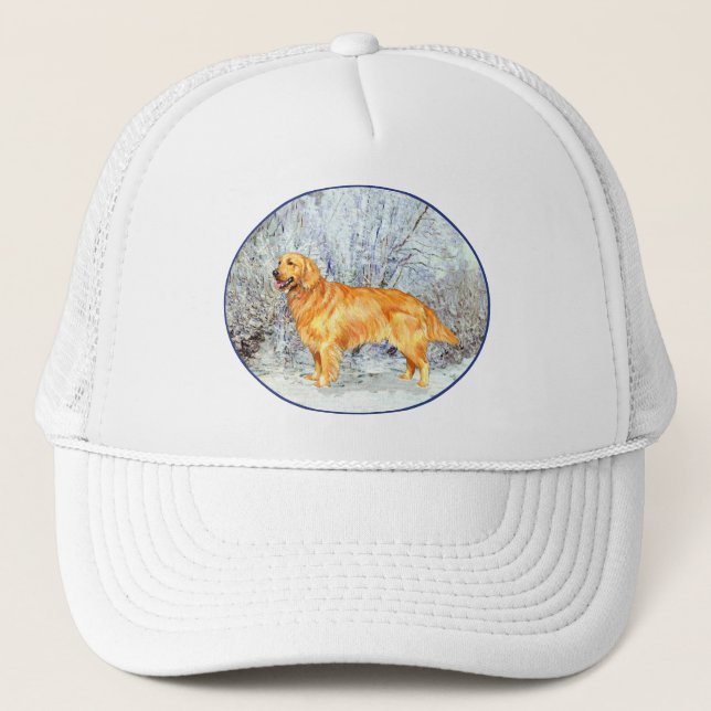 Gorra De Camionero Golden Retriever en invierno (Anverso)