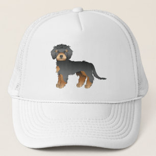 Gorra De Camionero Goldendoodle miniatura negro y bronceado perro de