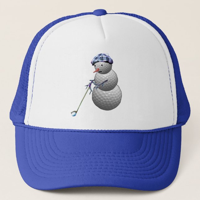 Gorra De Camionero Golf Ball Snowman (Anverso)