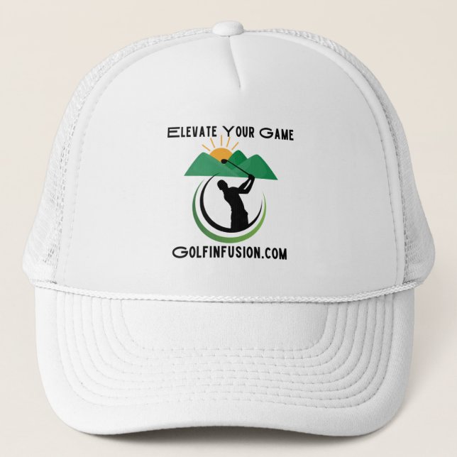 Gorra De Camionero Golf diseñado para perfusión "ELEVAR TU JUEGO" Gol (Anverso)