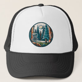 Gorra De Camionero Golf en disco en el arte de la vibra de Woods Retr
