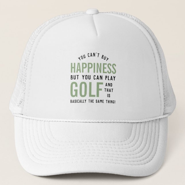 Gorra De Camionero Golf: Felicidad. Divertidos regalos para los amant (Anverso)