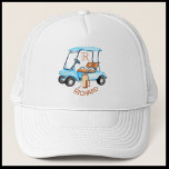 Gorra De Camionero Golf Guy Cart Clubs Monograma Nombre<br><div class="desc">Clubes de carritos de personalizado con nombre y gorra de monograma — Este es un gran regalo para todos los amantes del golf — sencillo y elegante. Personalízalo con sus iniciales/monograma. Si tiene alguna pregunta de diseño o una solicitud especial,  envíe un correo electrónico a: charmdesignstudio@rcn.com</div>