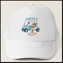 Golf Guy Cart Clubs Monograma Nombre