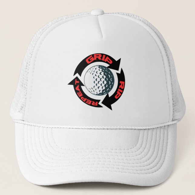 Gorra De Camionero Golf Infusión "GRIP RIP REPEAT" Golf (Anverso)