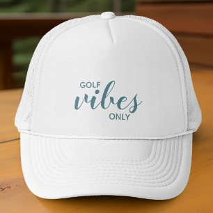 Gorra De Camionero Golfer Deportivo Vibraciones de Golf Turquesa Solo