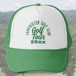 Gorra De Camionero Golfers Golf Tour Trucker Hat<br><div class="desc">Gorra del Golf Tour. Un gorra de golfistas de gira. Gorra de golf con recorrido por el golf y año de excursión. Texto verde.</div>