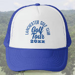 Gorra De Camionero Golfers Golf Tour Trucker Hat<br><div class="desc">Gorra del Golf Tour. Un gorra de golfistas de gira. Gorra de golf con recorrido por el golf y año de excursión. Texto azul.</div>