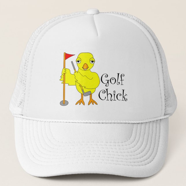 Gorra De Camionero Golfing Chick Text (Anverso)