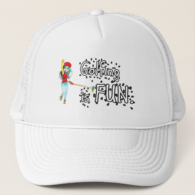 Gorra De Camionero Golfing es divertido Trucker Hat (Anverso)