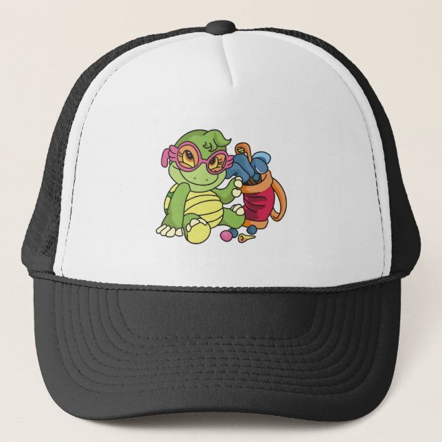 Gorra De Camionero Golfista de la tortuga del chica (Anverso)