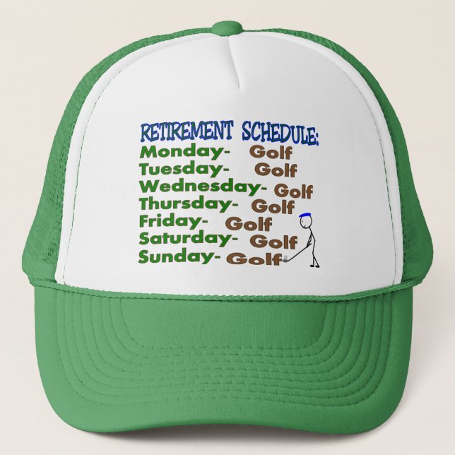 Gorra De Camionero GOLFISTA del horario del retiro (Anverso)