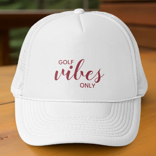 Gorra De Camionero Golfista Deportivo Rojo Solo Vibraciones de Golf C