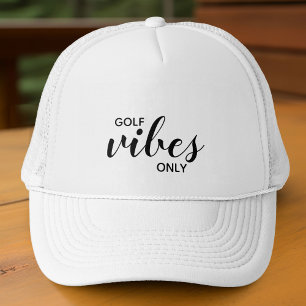 Gorra De Camionero Golfista deportivo Vibraciones de Golf Negras Solo