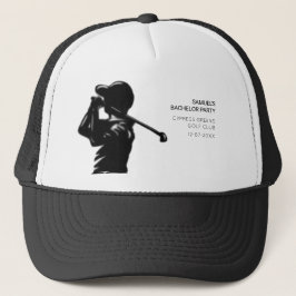 Gorra De Camionero Golfista negro Viaje de golf Despedida de soltero 