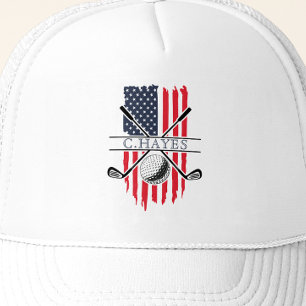 Gorra De Camionero Golfista Patriótico Bandera Americana