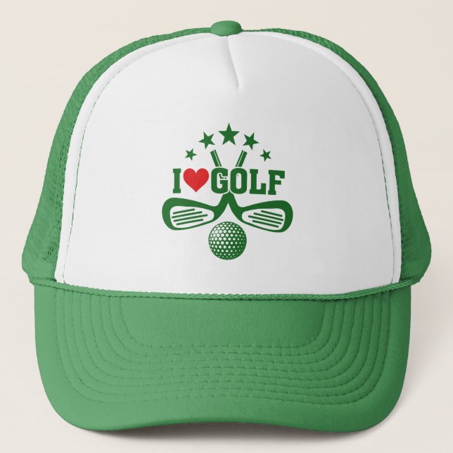 Gorra De Camionero Golfistas, me encanta el golf (Anverso)