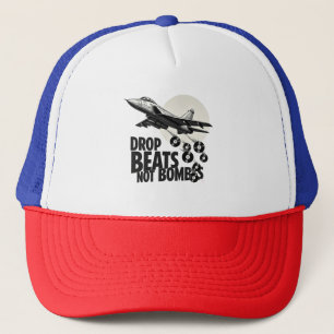 Gorra De Camionero Golpear No Bombas Combatir Vinyl Jet