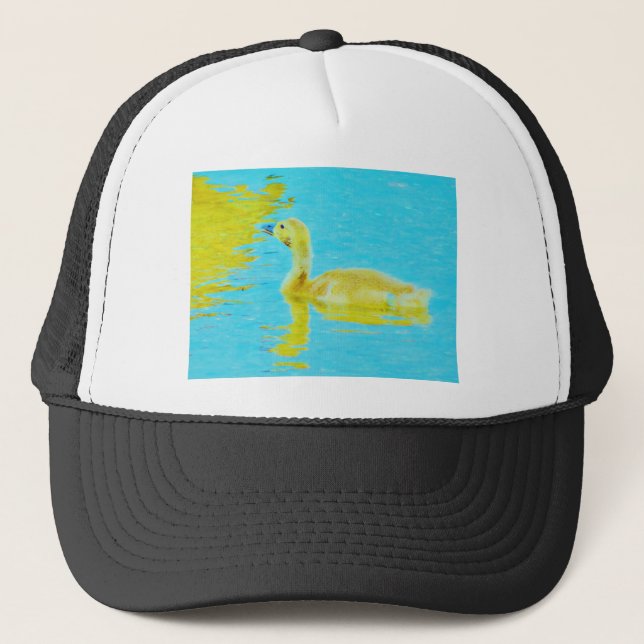Gorra De Camionero Goma bebé amarillo con agua azul clara (Anverso)
