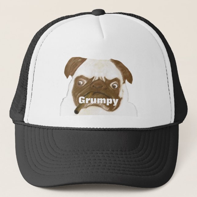 Gorra De Camionero Goma grumpy personalizada con cigarro (Anverso)