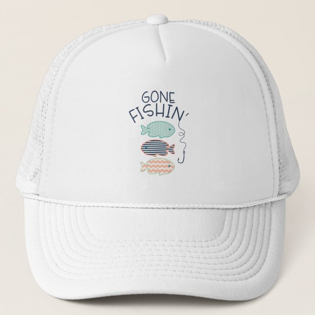 Gorra De Camionero Gone Fishin' (Anverso)