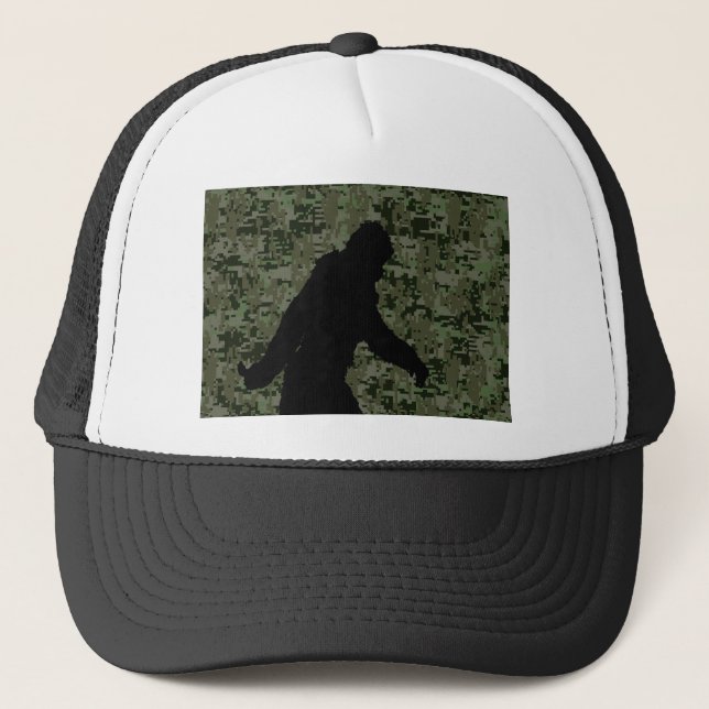 Gorra De Camionero Gone Squatchin Silhouette on Digital Camouflage (Anverso)