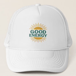 Gorra De Camionero Good Energy- Retro Sunburst Positive Vibes Design