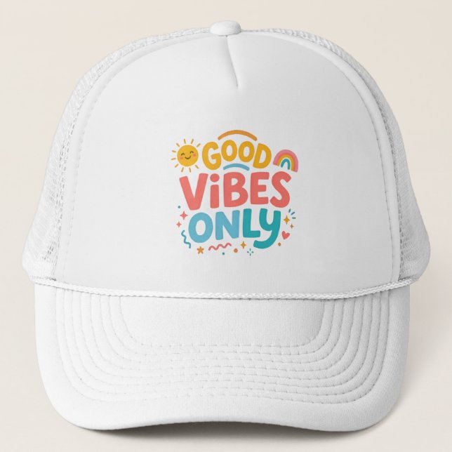 Gorra De Camionero Good vibes only Retro Trucker Hat  (Anverso)