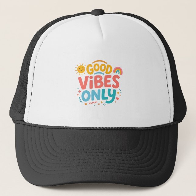 Gorra De Camionero Good vibes only Retro Trucker Hat (Anverso)