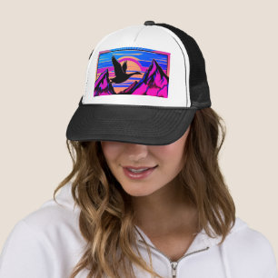 Gorra De Camionero Goose volando al atardecer
