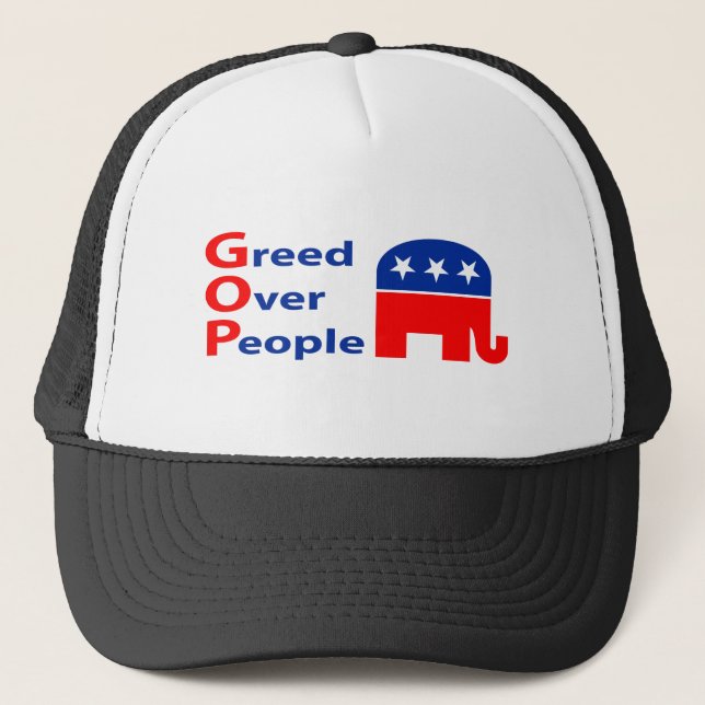 Gorra De Camionero GOP - Avaricia sobre gente (Anverso)