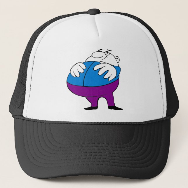 Gorra De Camionero gordo-hombre-dibujo animado (Anverso)
