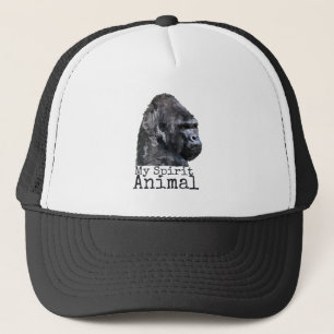Gorra De Camionero Gorila de espalda plateada Animal Espíritu