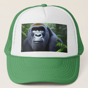 Gorra De Camionero Gorila Negro En La Selva,