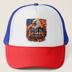 Gorra De Camionero Gorra, bandera vintage de EE. UU. y águila bordada