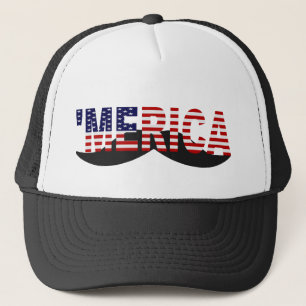 Gorra De Camionero 'Gorra del bigote de la bandera de MERICA los